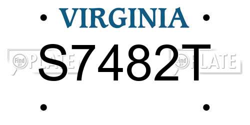 S7482T Virginia License Plate