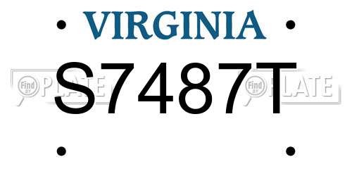 S7487T Virginia License Plate