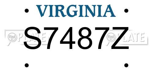S7487Z Virginia License Plate