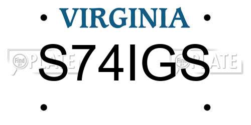 S74IGS Virginia License Plate