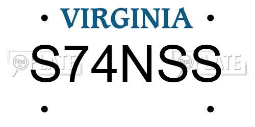 S74NSS Virginia License Plate