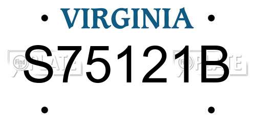 S75121B Virginia License Plate