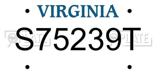 S75239T Virginia License Plate