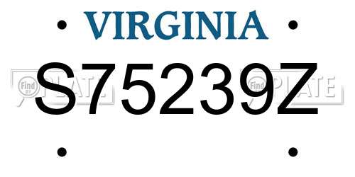 S75239Z Virginia License Plate