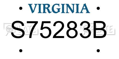 S75283B Virginia License Plate