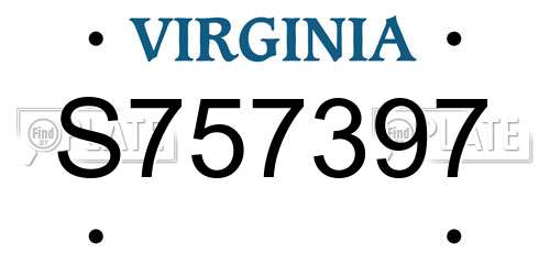 S757397 Virginia License Plate
