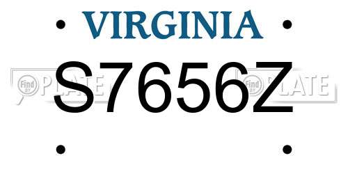 S7656Z Virginia License Plate