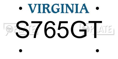 S765GT Virginia License Plate