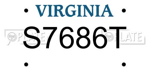 S7686T Virginia License Plate
