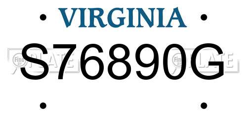 S76890G Virginia License Plate