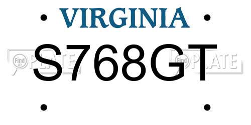 S768GT Virginia License Plate