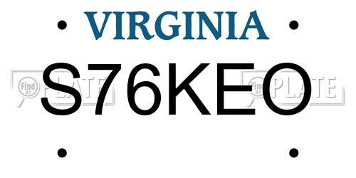 S76KEO Virginia License Plate