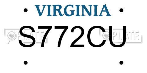 S772CU Virginia License Plate