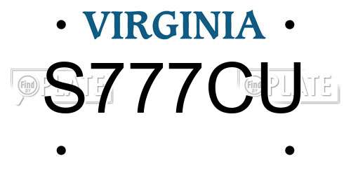 S777CU Virginia License Plate