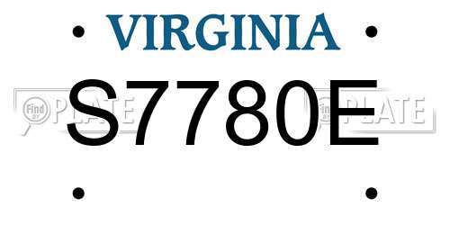 S7780E Virginia License Plate