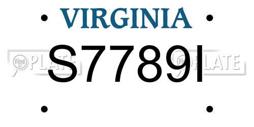 S7789I Virginia License Plate