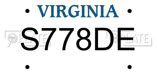 S778DE Virginia License Plate