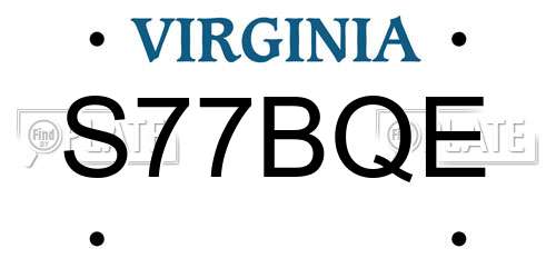 S77BQE Virginia License Plate