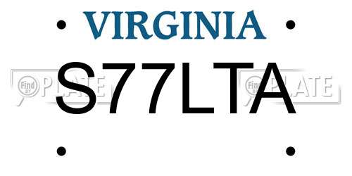 S77LTA Virginia License Plate