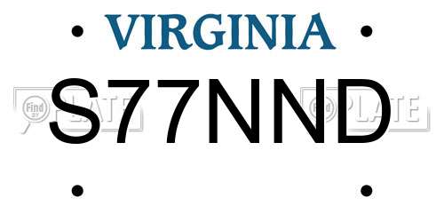 S77NND Virginia License Plate