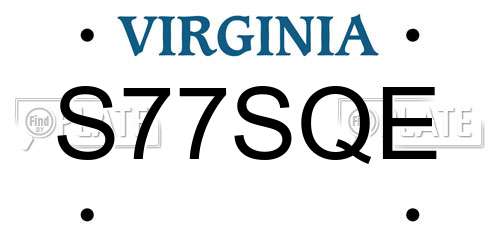 S77SQE Virginia License Plate
