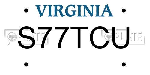 S77TCU Virginia License Plate