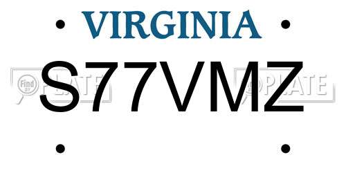 S77VMZ Virginia License Plate
