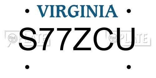 S77ZCU Virginia License Plate