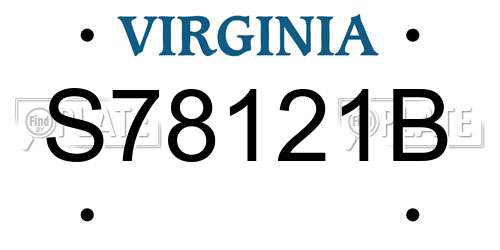 S78121B Virginia License Plate