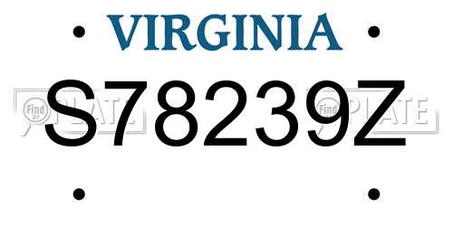 S78239Z Virginia License Plate