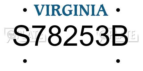 S78253B Virginia License Plate