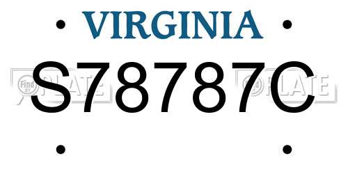 S78787C Virginia License Plate