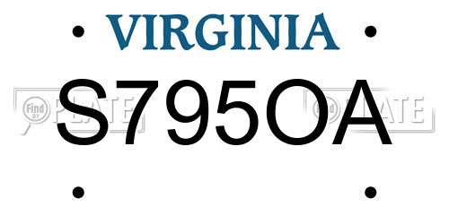 S795OA Virginia License Plate