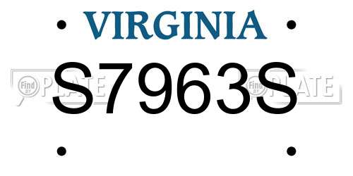 S7963S Virginia License Plate