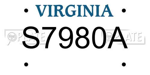 S7980A Virginia License Plate