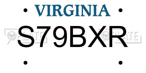 S79BXR Virginia License Plate