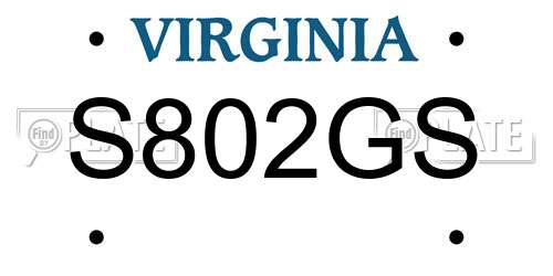 S802GS Virginia License Plate