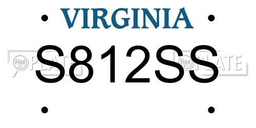 S812SS Virginia License Plate