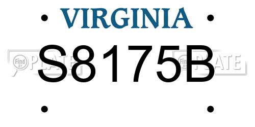 S8175B Virginia License Plate