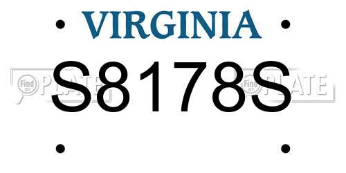 S8178S Virginia License Plate