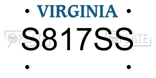 S817SS Virginia License Plate