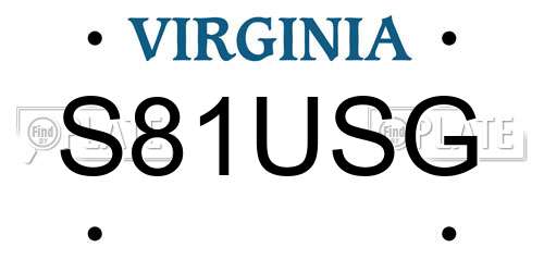 S81USG Virginia License Plate