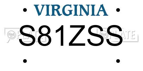 S81ZSS Virginia License Plate