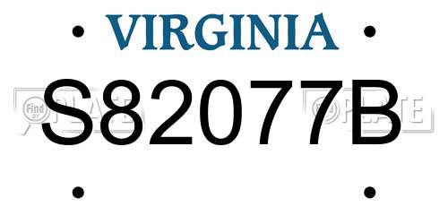 S82077B Virginia License Plate