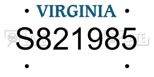 S821985 Virginia License Plate