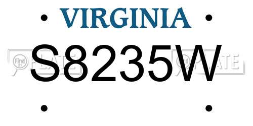 S8235W Virginia License Plate
