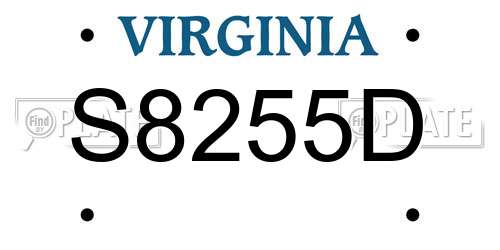 S8255D Virginia License Plate