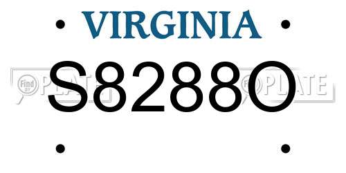 S8288O Virginia License Plate