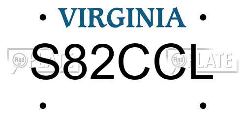 S82CCL Virginia License Plate