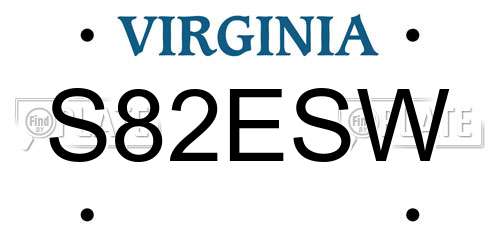S82ESW Virginia License Plate
